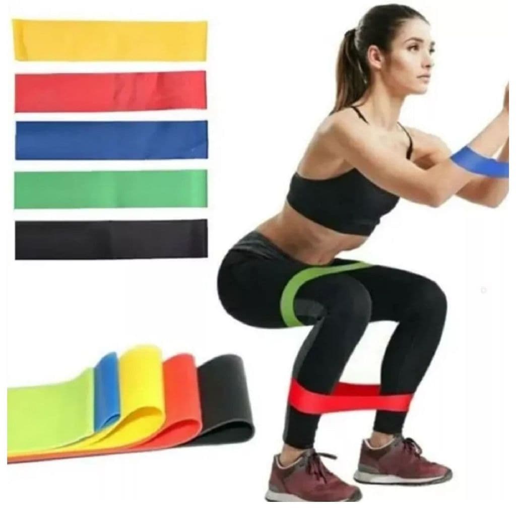 Kit 5 Elástico Treino Mini Band Kit Super Mini Band possibilita a realização de exercícios multifuncionais para todo o corpo