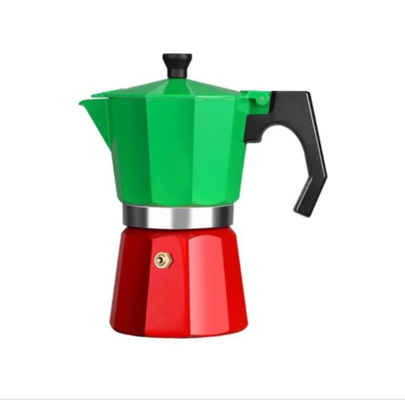 Cafeteira Italiana Aluminio Collor Faz 6 Xicaras Duas Cores