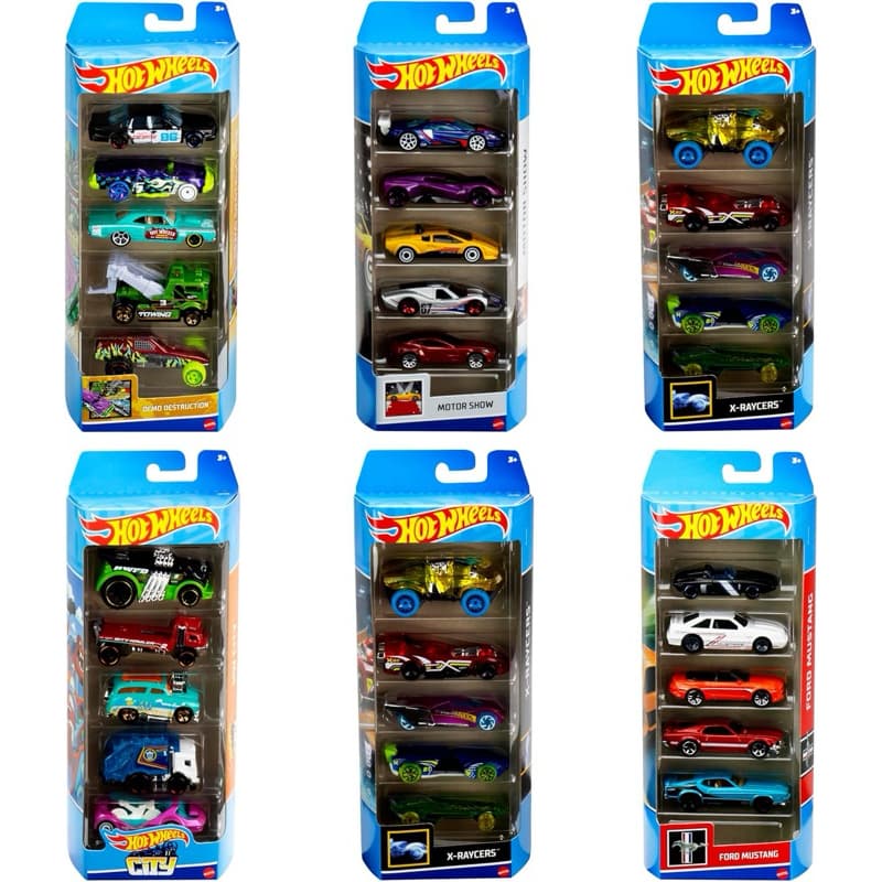 Kit Com 5 Carrinhos Hot Wheels - Diversos Modelos - A Escolha - Pack 5 HotWheels