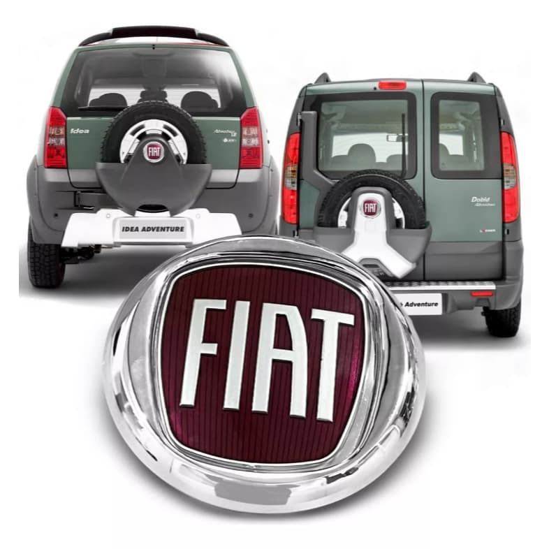 Emblema Logo Fiat Traseira Idea Doblo Adventure 12cm Tampa Estepe Capa Pneu
