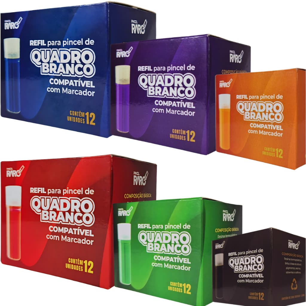 Kit Recarga Refil Para Pincel Da Pilot 6 Caixas Com 12 Un