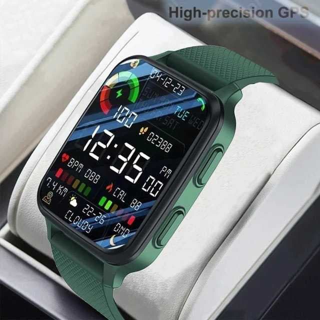 Smartwatch TK28G com GPS integrado Fitness Tracker, Temperatura corporal, Relógio de pulso esportivo, 2024 verde