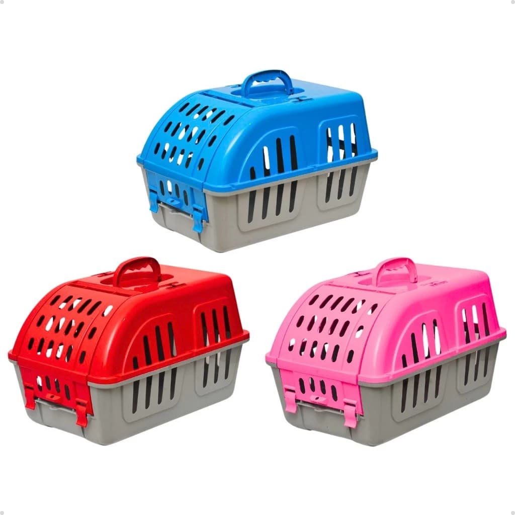 Caixa de Transporte com Travas de Segurança - Para Cães e Gatos - Four Plastic | caixa de transporte pet