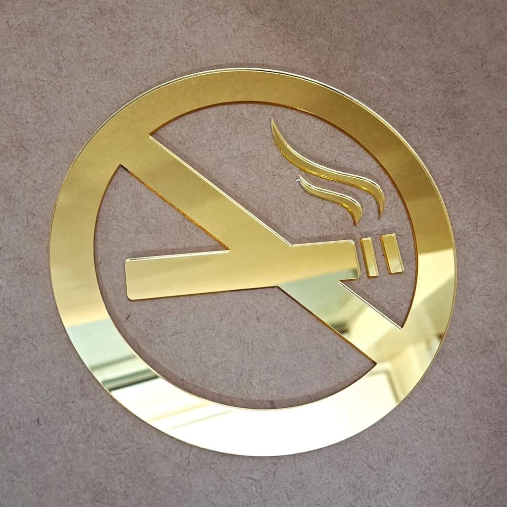 Placa Acrílico Espelhado Proibido Fumar - Placa Sinalizadora - Espelhada