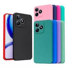 Kit 2X1 Realme C61 / C63 - Capa Silicone Aveludada Colorida + Película Frontal Ceramica 9D