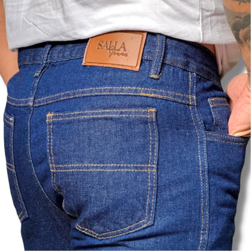 Calça Masculina Jeans Reta Tradicional Uniforme Trabalho Passeio