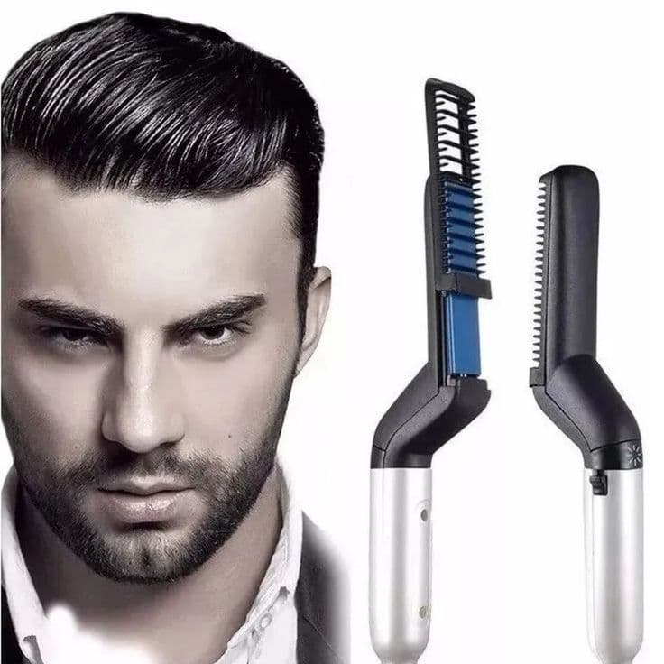 Modelador de Barba e Cabelo Masculino Pente Elétrico Chapinha Escova Alisadora 110v/220v