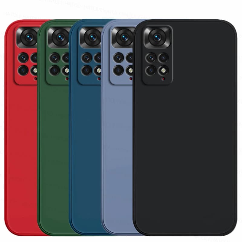 Kit 2X1 Xiaomi Redmi Note 11 4G / 11S- Capa Silicone Aveludada Colorida + Película em Ceramica 9D