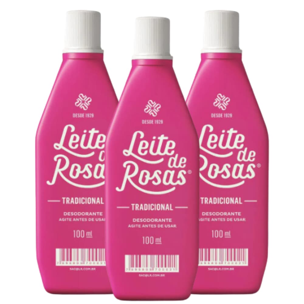 Leite de Rosas 100ml Tradicional - Desodorante e Limpeza de Pele