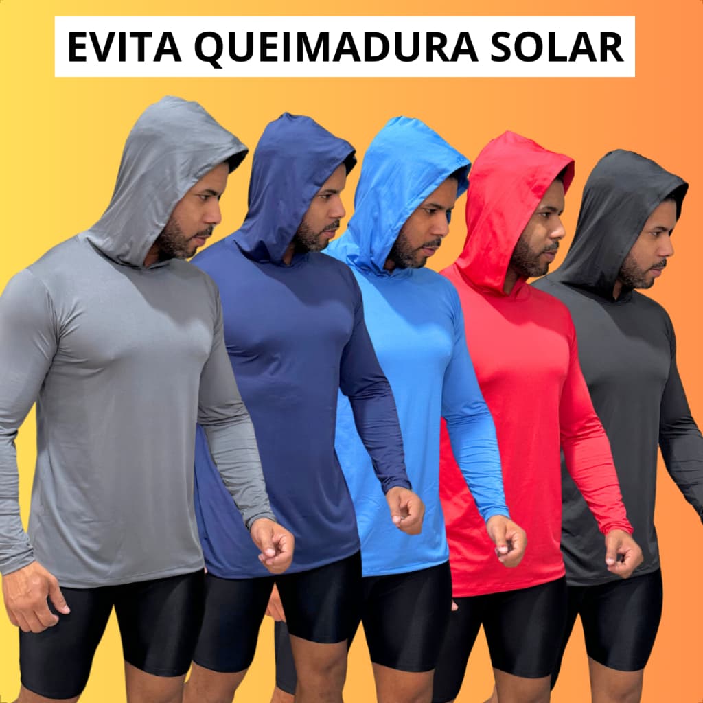 Camisa Térmica Com Capuz Proteção Uv50+ Unissex Para Trabalhadores