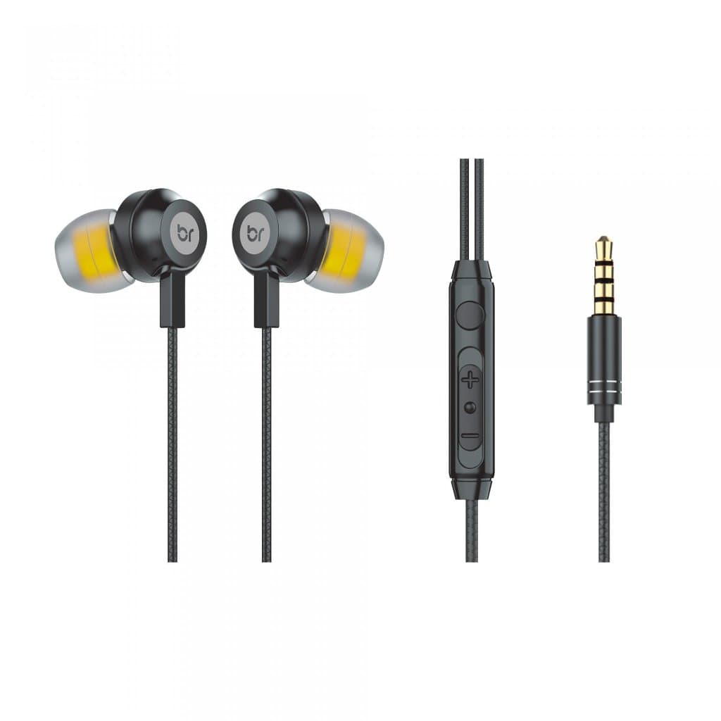 Fone De Ouvido com Fio Intra-auricular Preto - Bright FN573