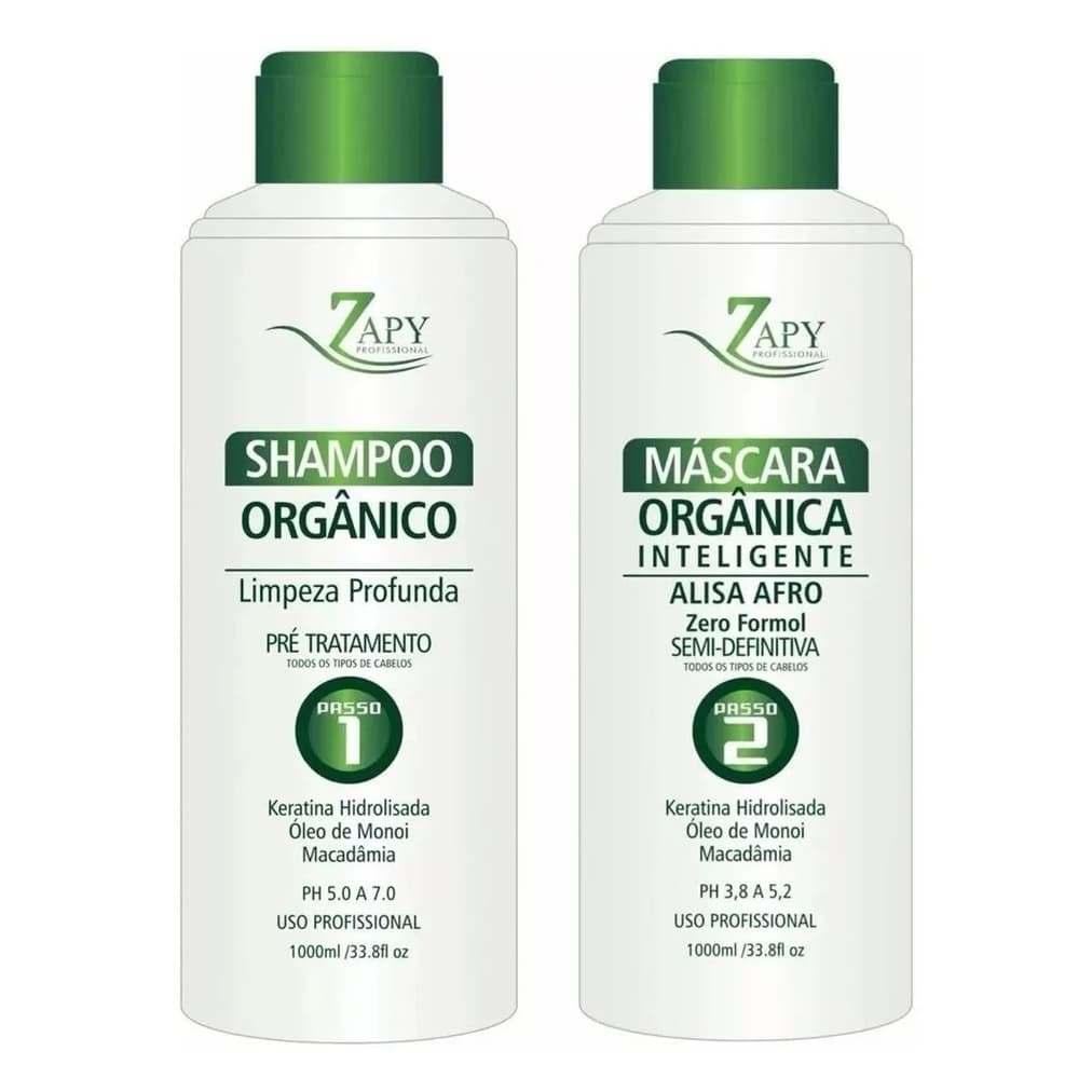 Kit Escova Orgânica Zapyle Sem Formol Inteligente 100ml