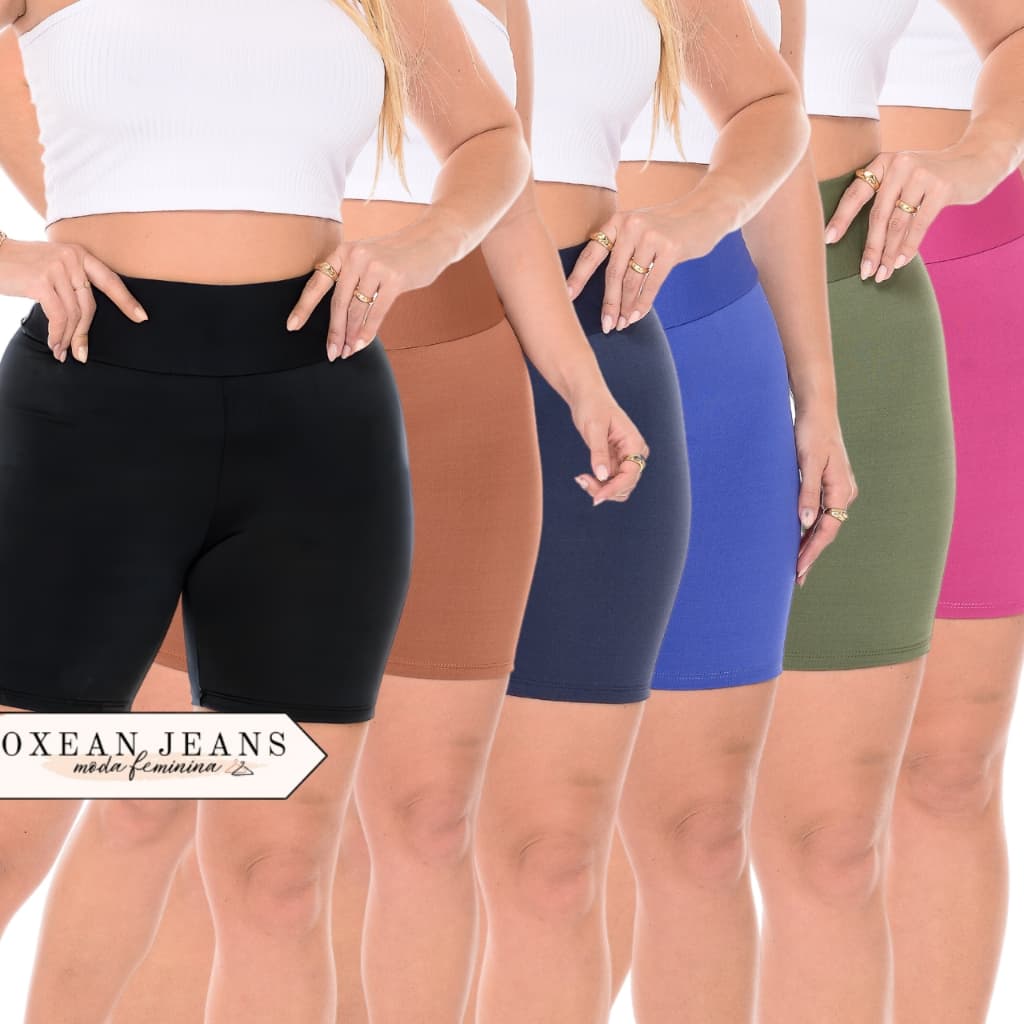 Short Legging Feminino Cintura Alta Bermuda Meia Coxa Fitness