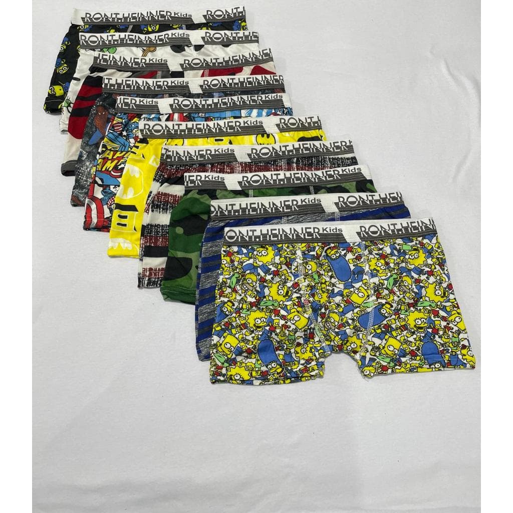 Kit Com 10 Peças Cuecas Box Infantil Bebê E Crianças Estampadas Masculino Para Desfralde MicroFibra