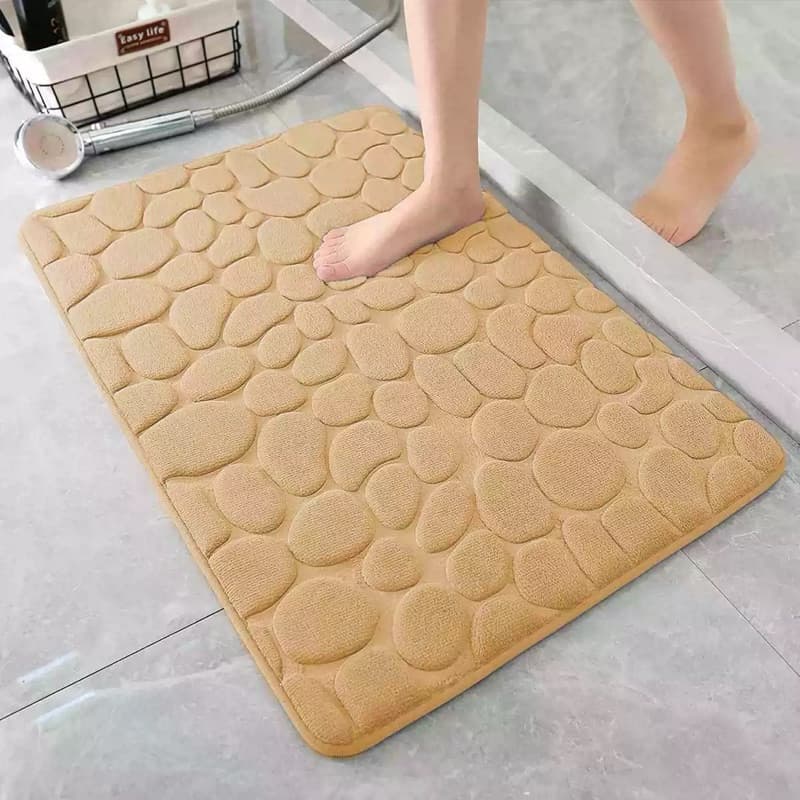 Tapete De Banheiro 38x58cm Pedra Soft Macio Secagem Rápida antiderrapante