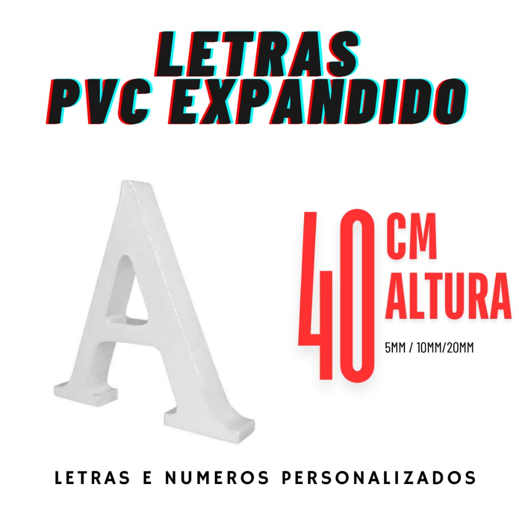 Letras logomarca  em Pvc expandido 10mm 40cm