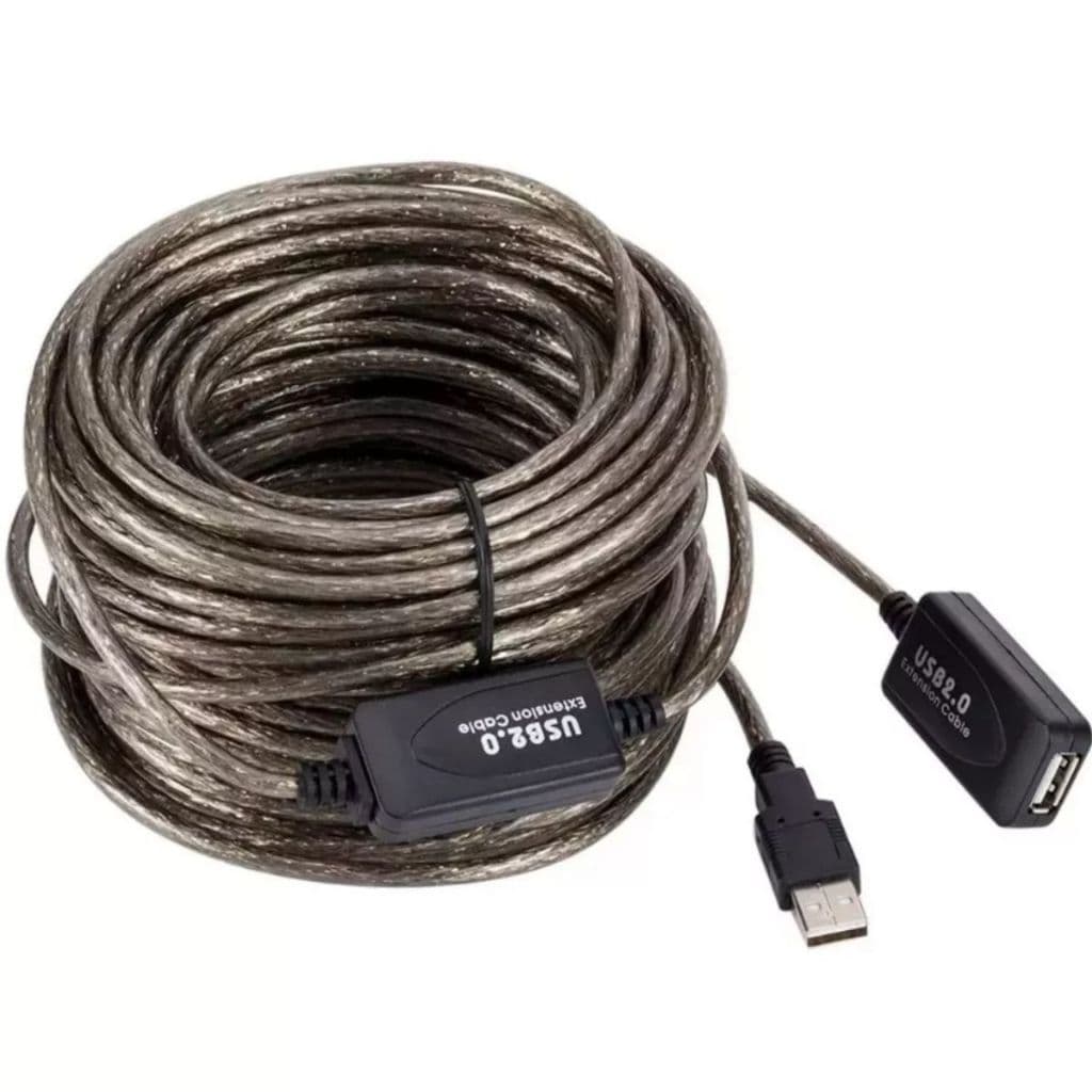 Cabo Extensor USB 2.0 Macho para USB 2.0 Fêmea - 30 Metros.