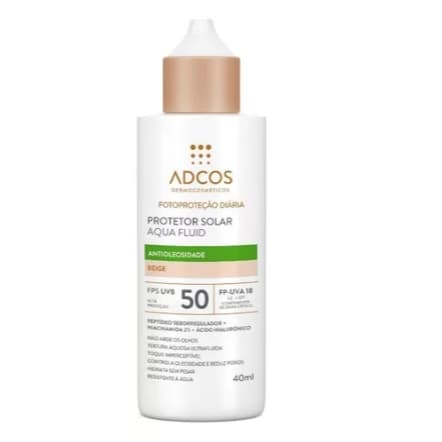 Protetor Solar Facial Adcos Aqua Fluid FPS50 Beige 40ml