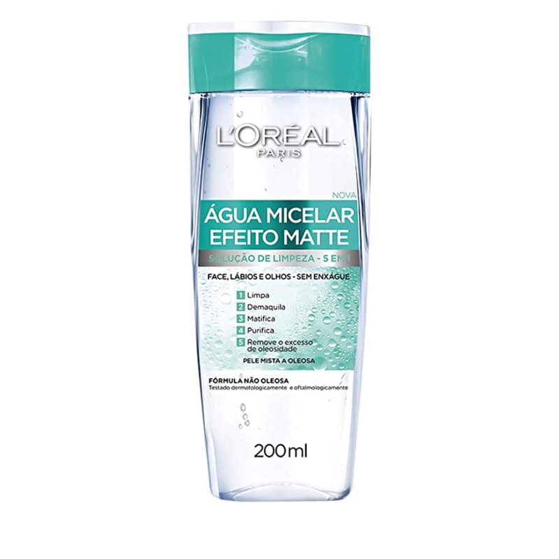 Água Micelar Loreal Paris Limpeza Facial Efeito Matte 200ml