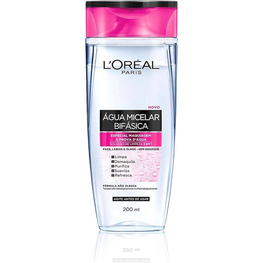 Água Micelar Bifásica Loréal Paris Solução de Limpeza 5 em 1 200ml