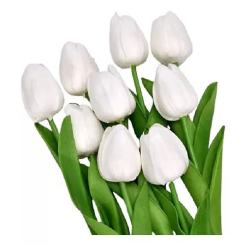 Tulipas artificiais aparência natural - 10 unidades