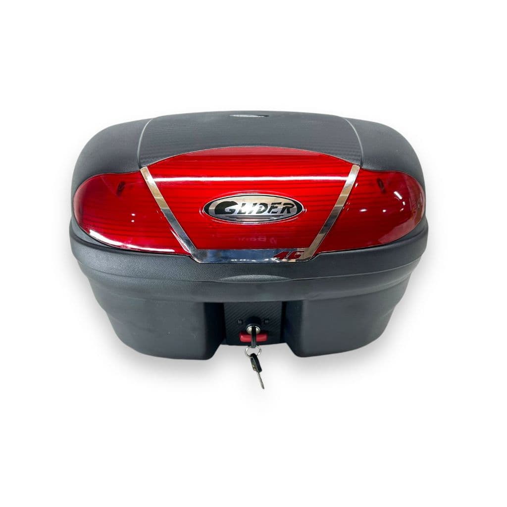 Baú / Bauleto Para Moto 46 Litros Com Base / Capacidade Para 2 Capacetes - Reforçado - Glider 4100 / 4100P