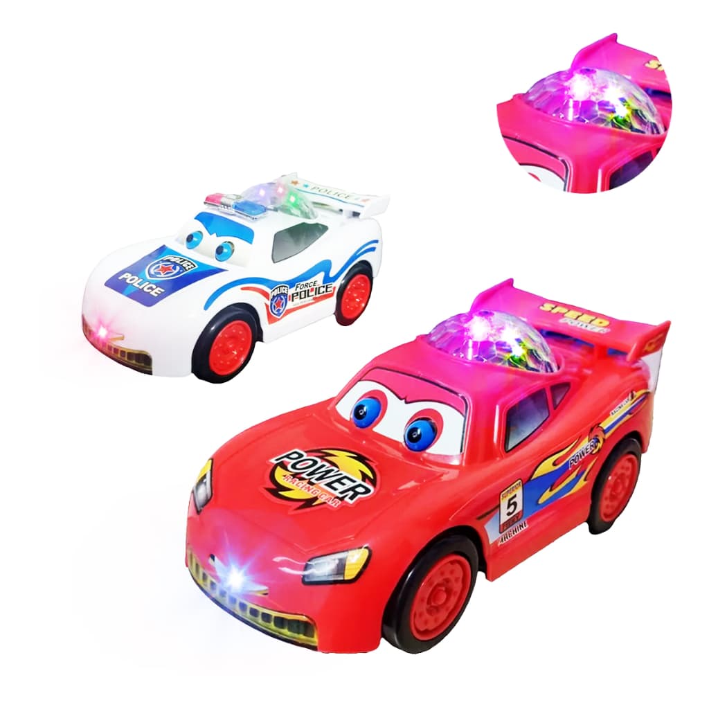 Brinquedo Menino Carrinho De Polícia Com Luzes 3d Som Luz