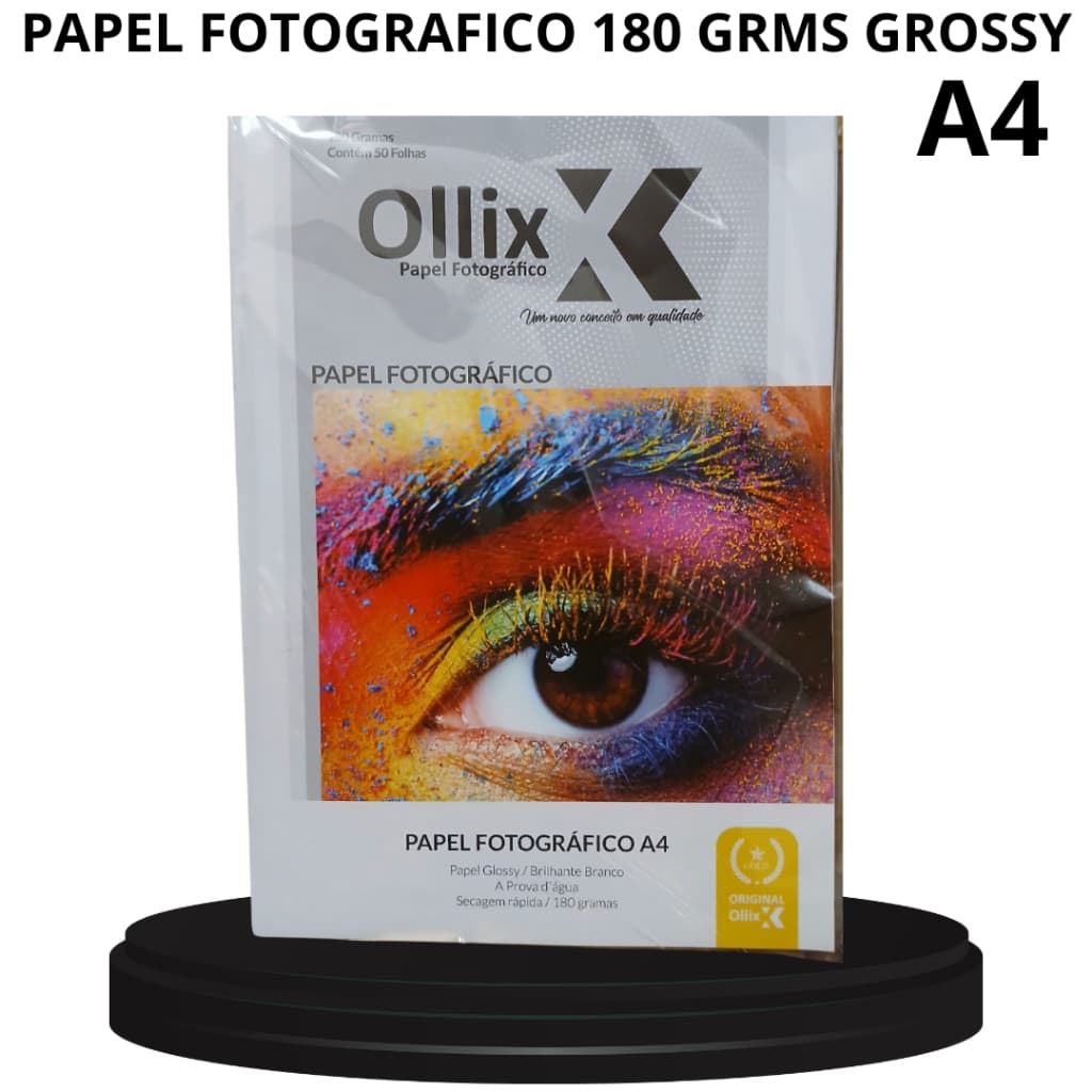 PAPEL FOTOGRÁFICO A4  180 gramas PAPEL GLOSSY/BRILHANTE PROVA DA ÁGUA  50 FOLHAS