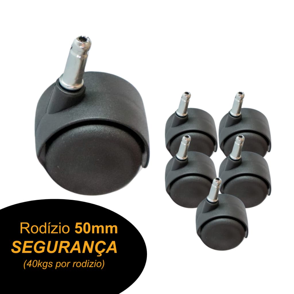 Kit 5 Rodízios para Cadeira de Rodas Escritório c/Anel