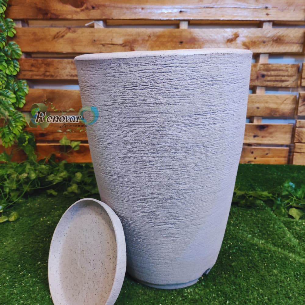 Vaso Grande Para Plantas Cone Grafiato Texturizado Luxo Escovado Jardim