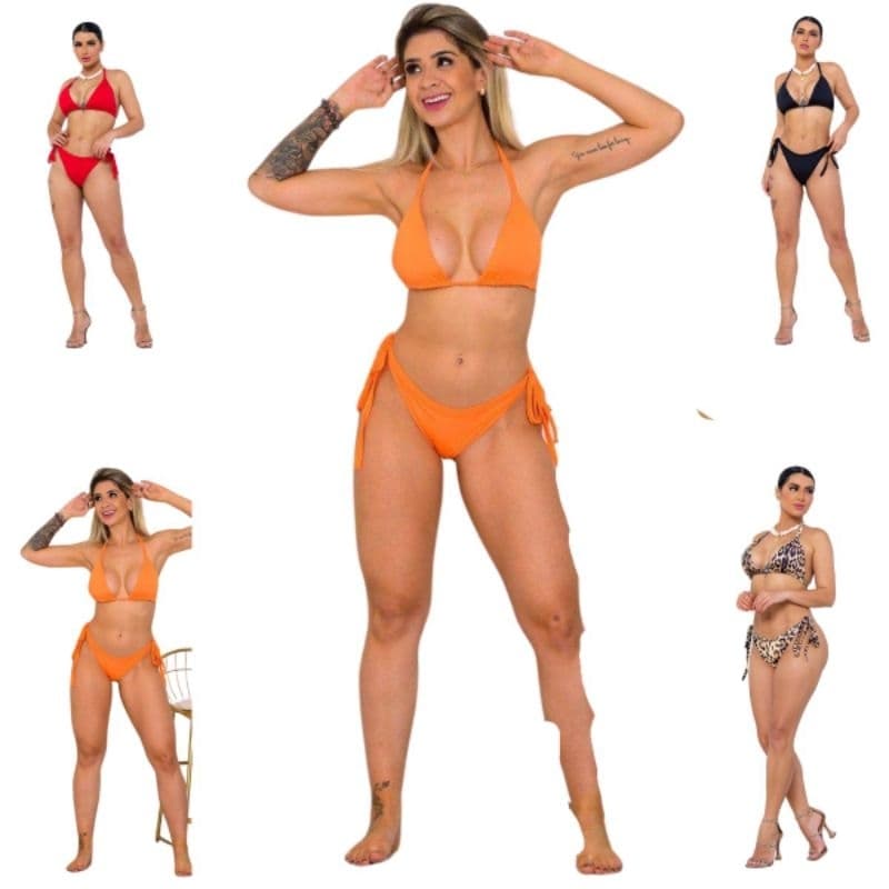 Biquini Feminino Amarrar Biquíni Hot Pants Biquíni Com Bojo Amarrar Biquine Bikini Forrado Moda Praia Blogueira