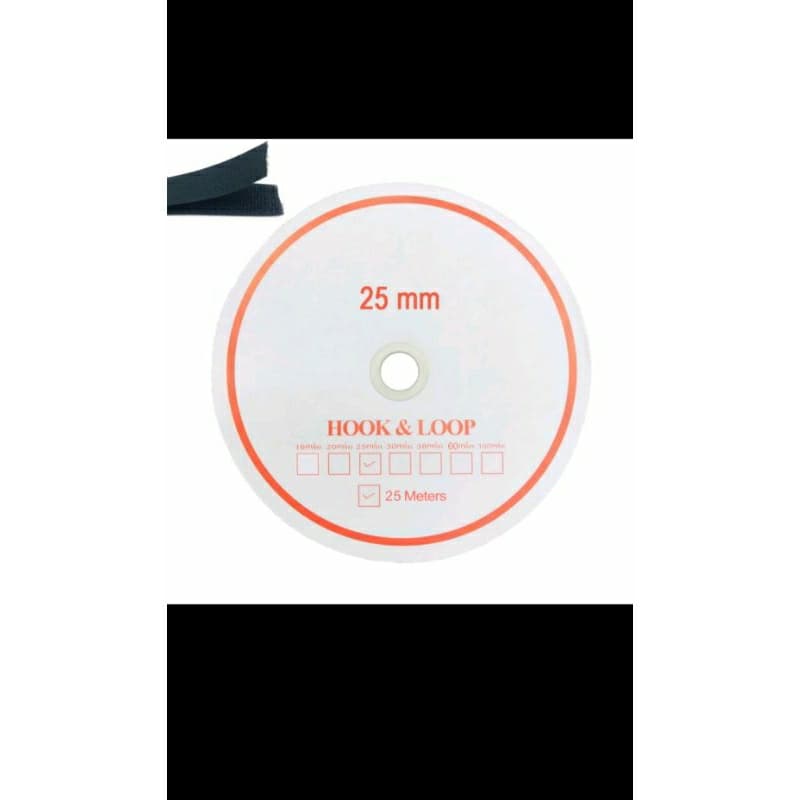 Velcro 25mm Hook Loop Rolo com 25mts  macho e fêmea ( par )