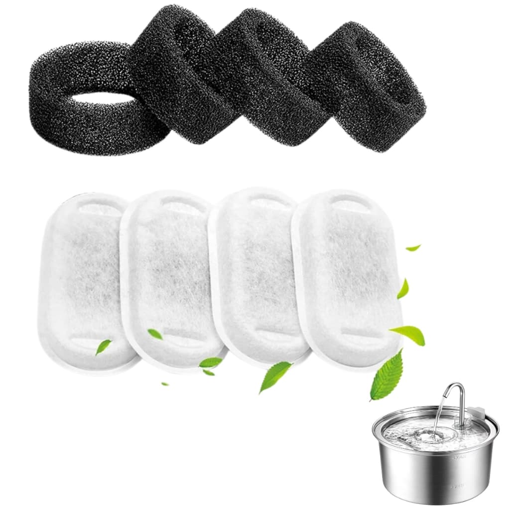 Kit 04 unidades Filtro + Esponja Substituição Para Bebedouro Gato Inox