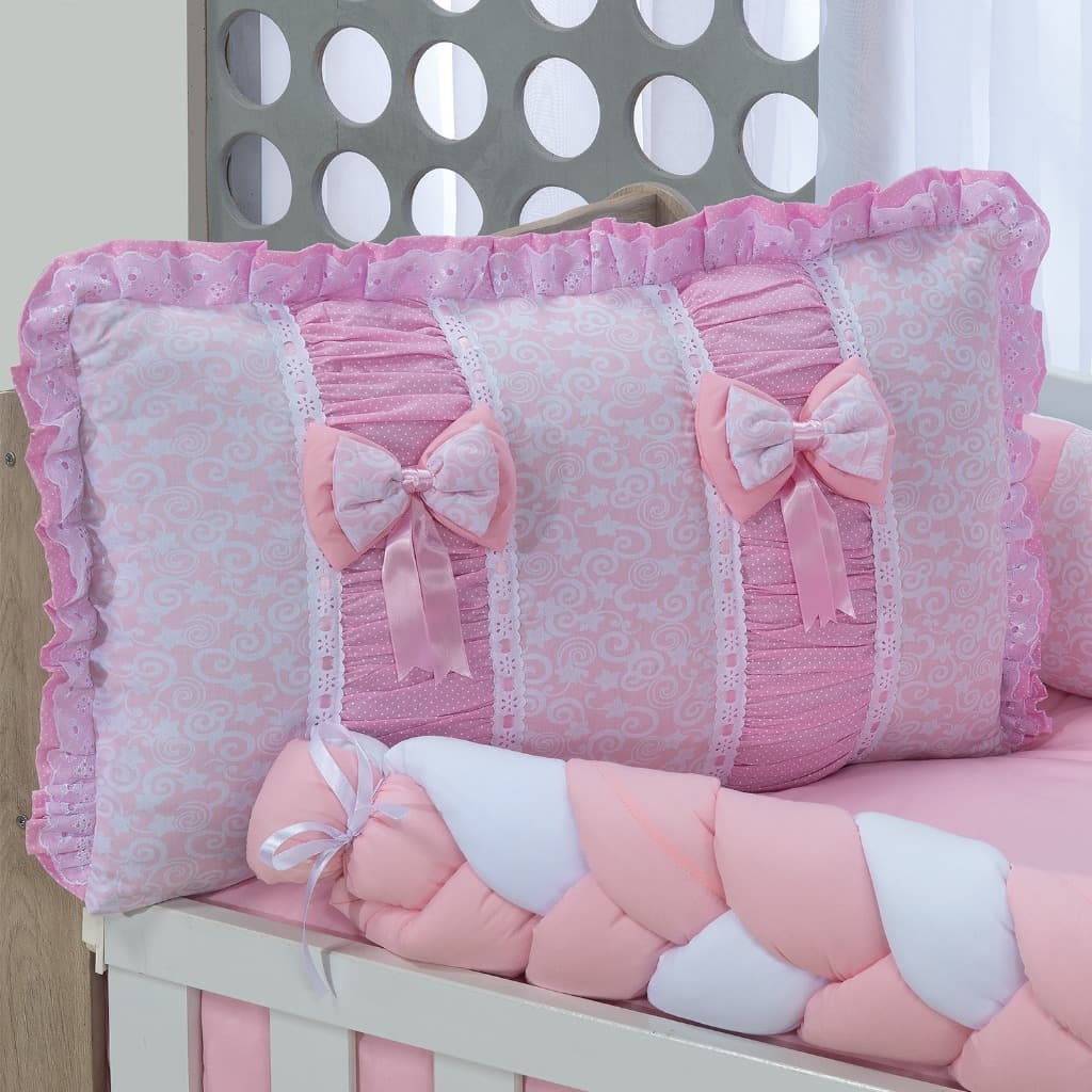 kit de berço americano doce encanto rosa menina