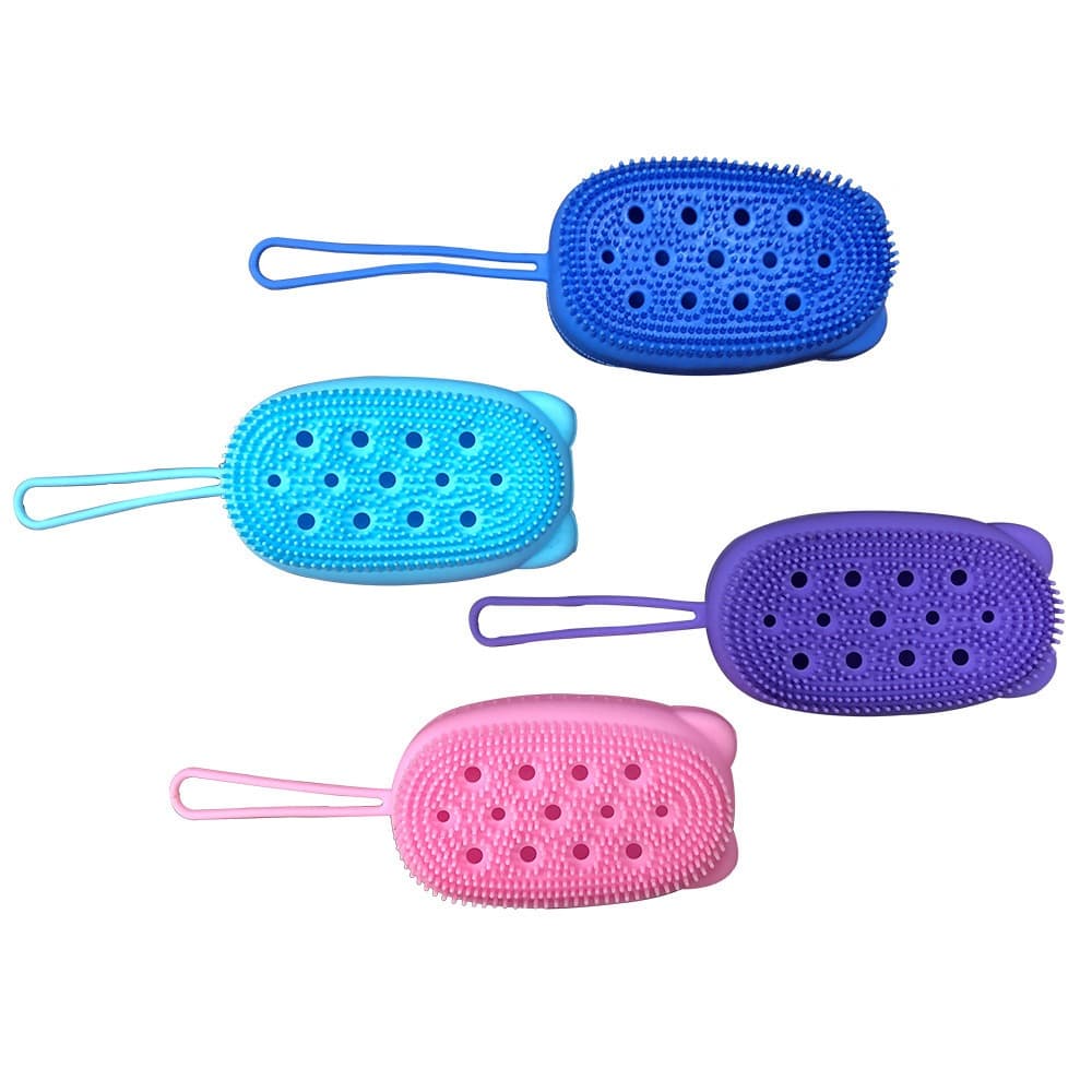 Esponja Bucha De Silicone Com Porta Sabão Escova Para Banho EM9778