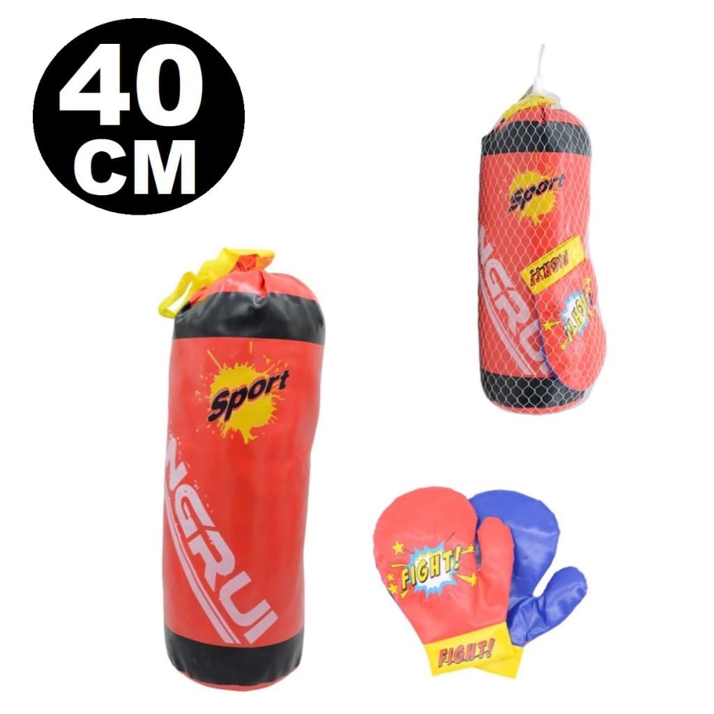 Kit Saco de Pancada Boxe Infantil Com Luvas Treino Divertido