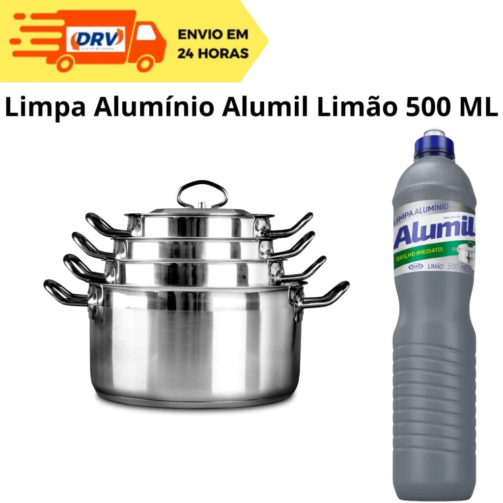 Limpa Alumínio Alumil Limão 500 ML - Brilha Alumínio - Limpa Alumínio - Brilha Aluminio