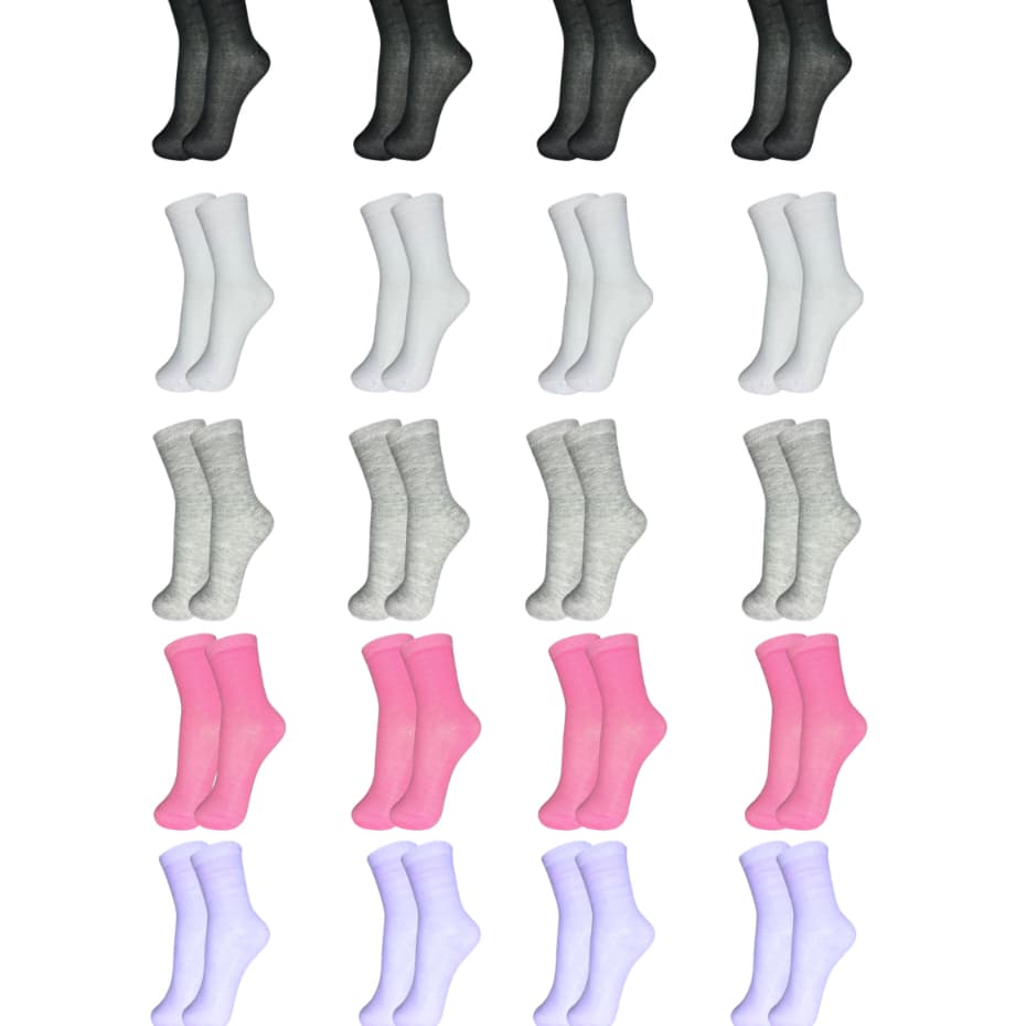 Kit 12 pares de Meias Cano Longo Lisas Femininas