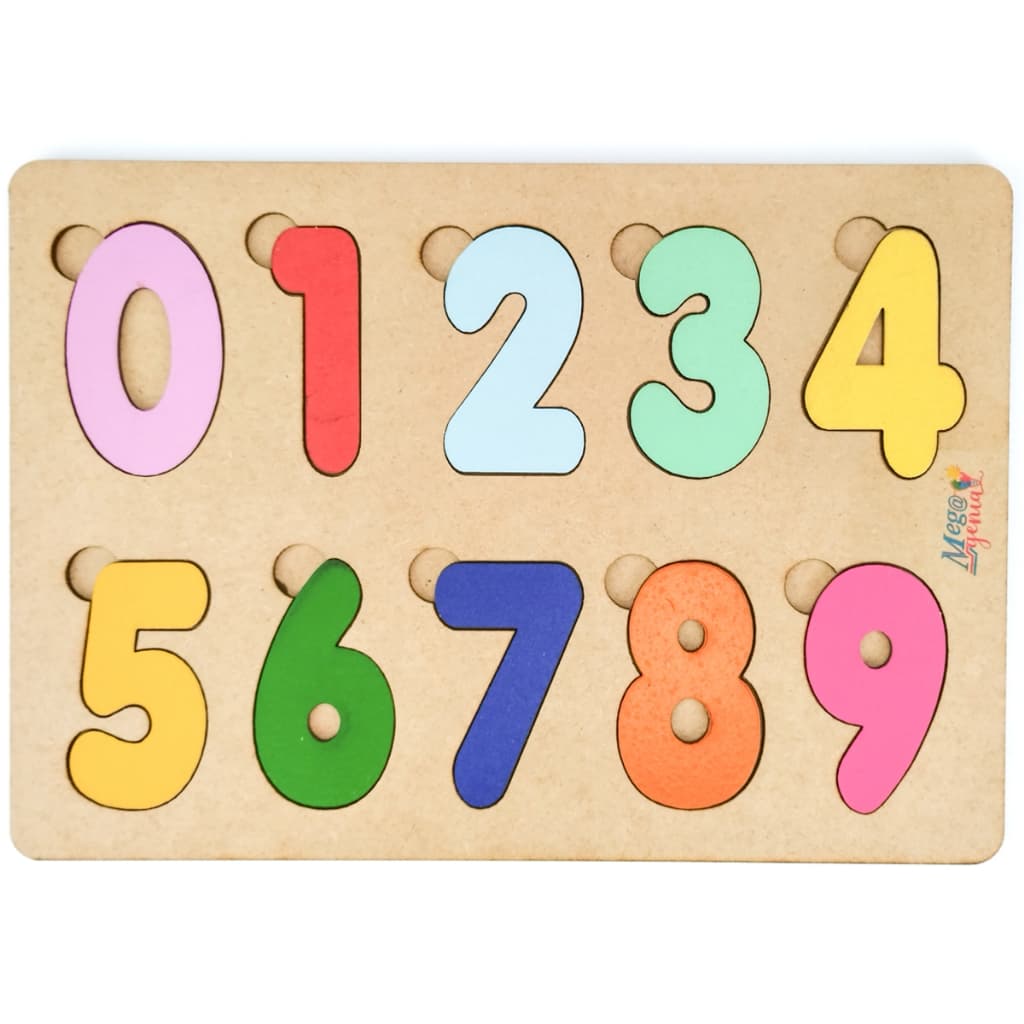 Brinquedo Educativo Tabuleiro Encaixe Numerais Mdf - Mega Impress
