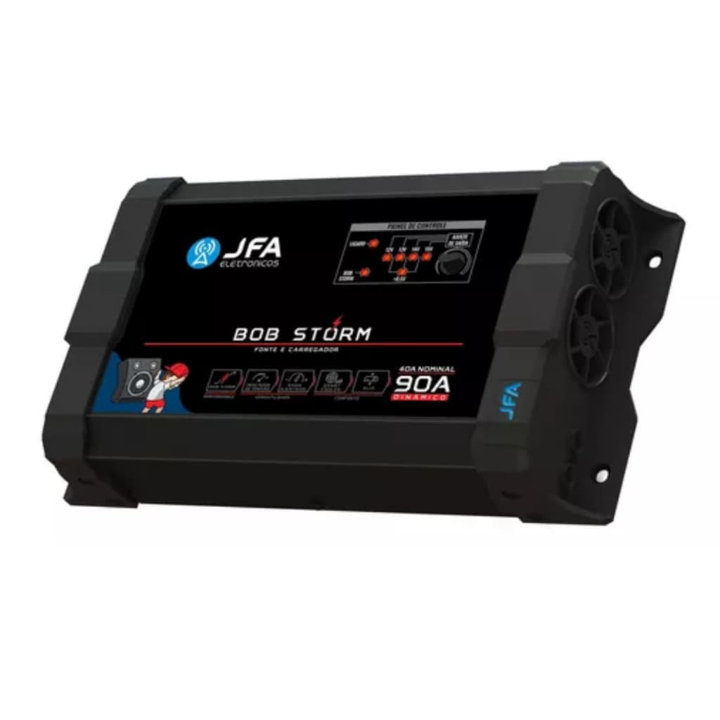 Fonte Carregador Jfa Bob Storm 90a Bivolt Automático Cor Preto