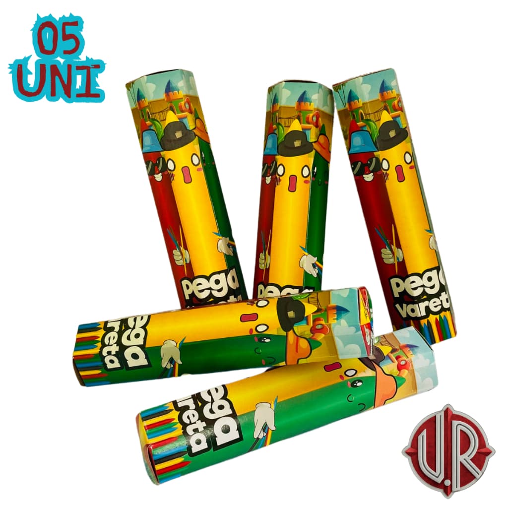 Kit c/ 05 Pega Varetas Pedagógicos Educativo p/ Crianças e Adultos Tubo c/ 17 Varetas Coloridas