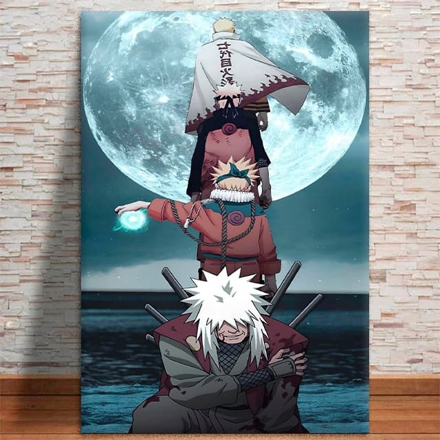Quadro Decorativo Naruto e Jiraiya Personagens Anime MDF 3mm
