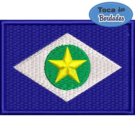Patch Bordado Bandeira Estado Mato Grosso 5x7cm Cód.BDE24