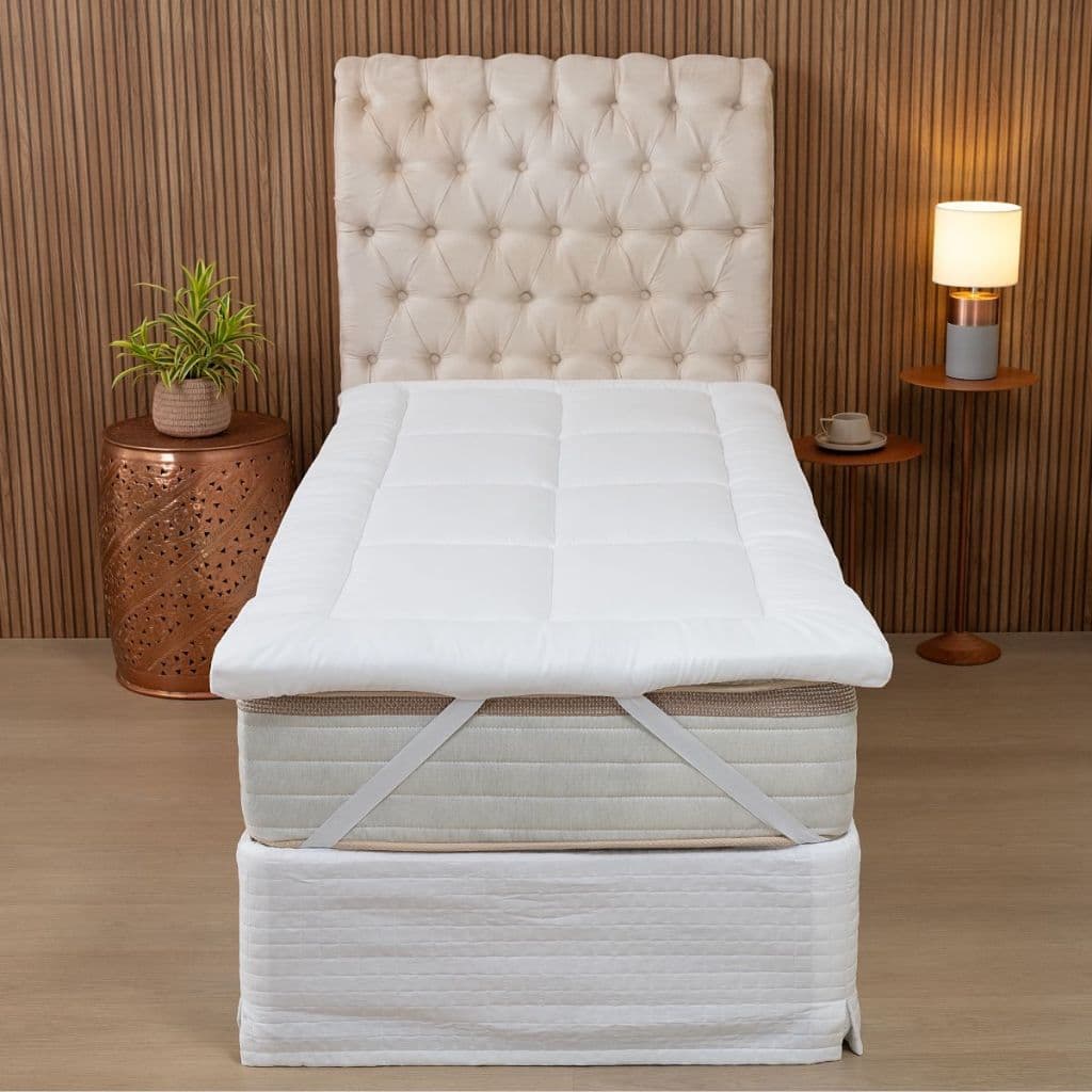 Protetor De Colchão Pillow Top Solteiro Branco 400 fios - TamiRa Confecções