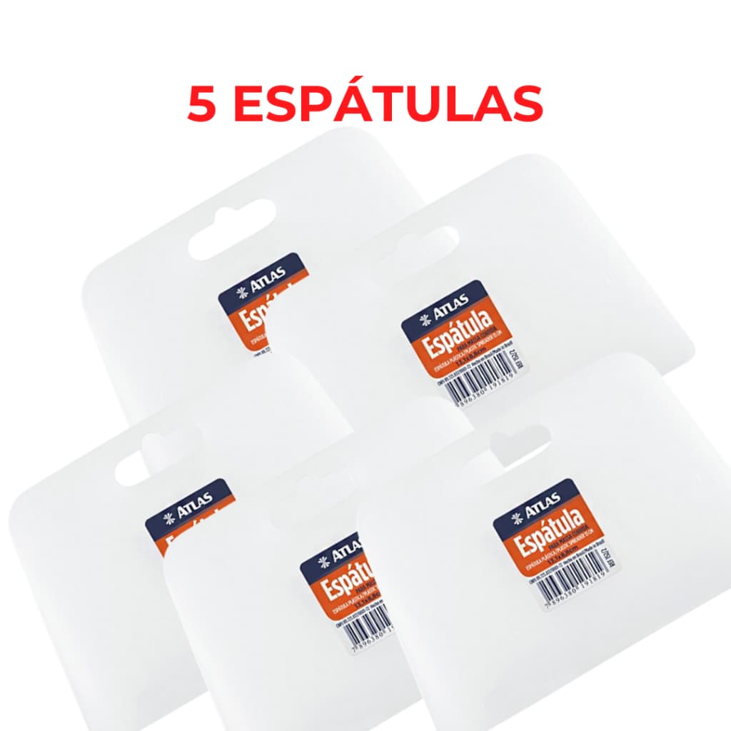 Kit 5 Espátula plástica para massa - ATLAS