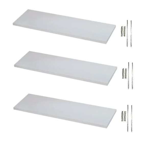 3 Prateleiras Retas 50X20 cm   P/ Decoração , Parede , Cozinha, Sala e Quarto