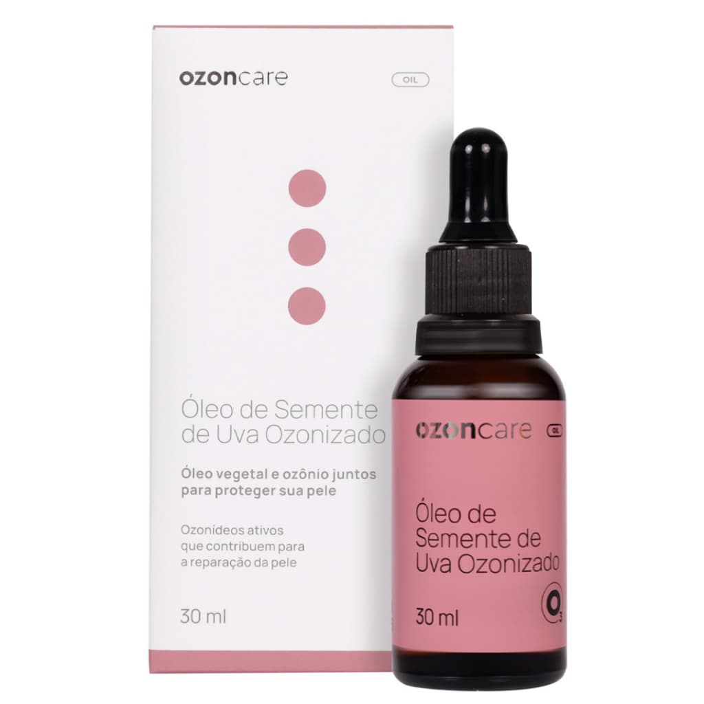 Óleo de Semente de Uva Ozonizado 30ml Ozoncare Ozônio Concentrado Original Cicatrizante Regenerador