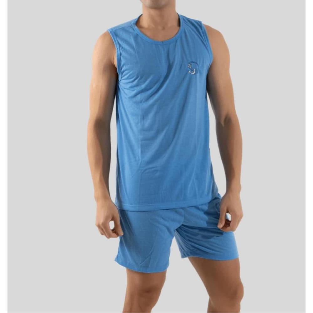 Pijama Homem camiseta curto bermuda malha regata roupa masculina adulto