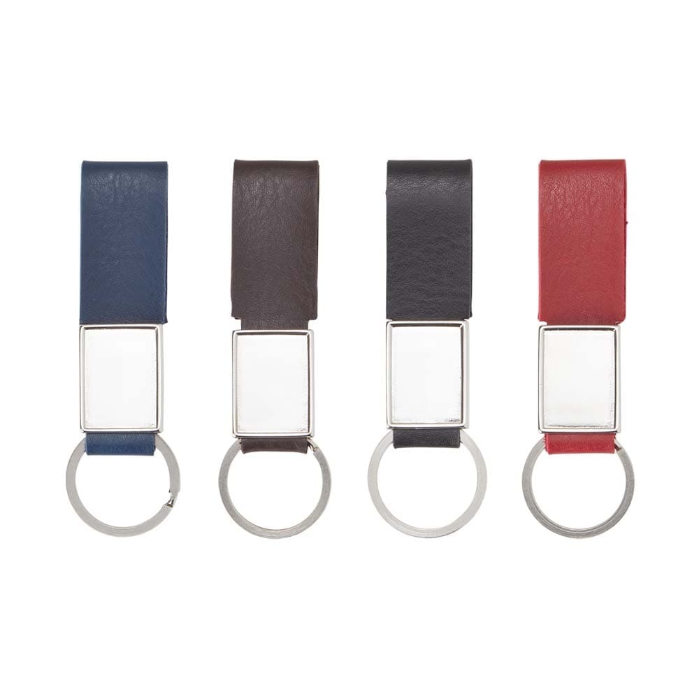 Chaveiro Metal com Alça em Couro Sintético Personalizado (REF-14820B)