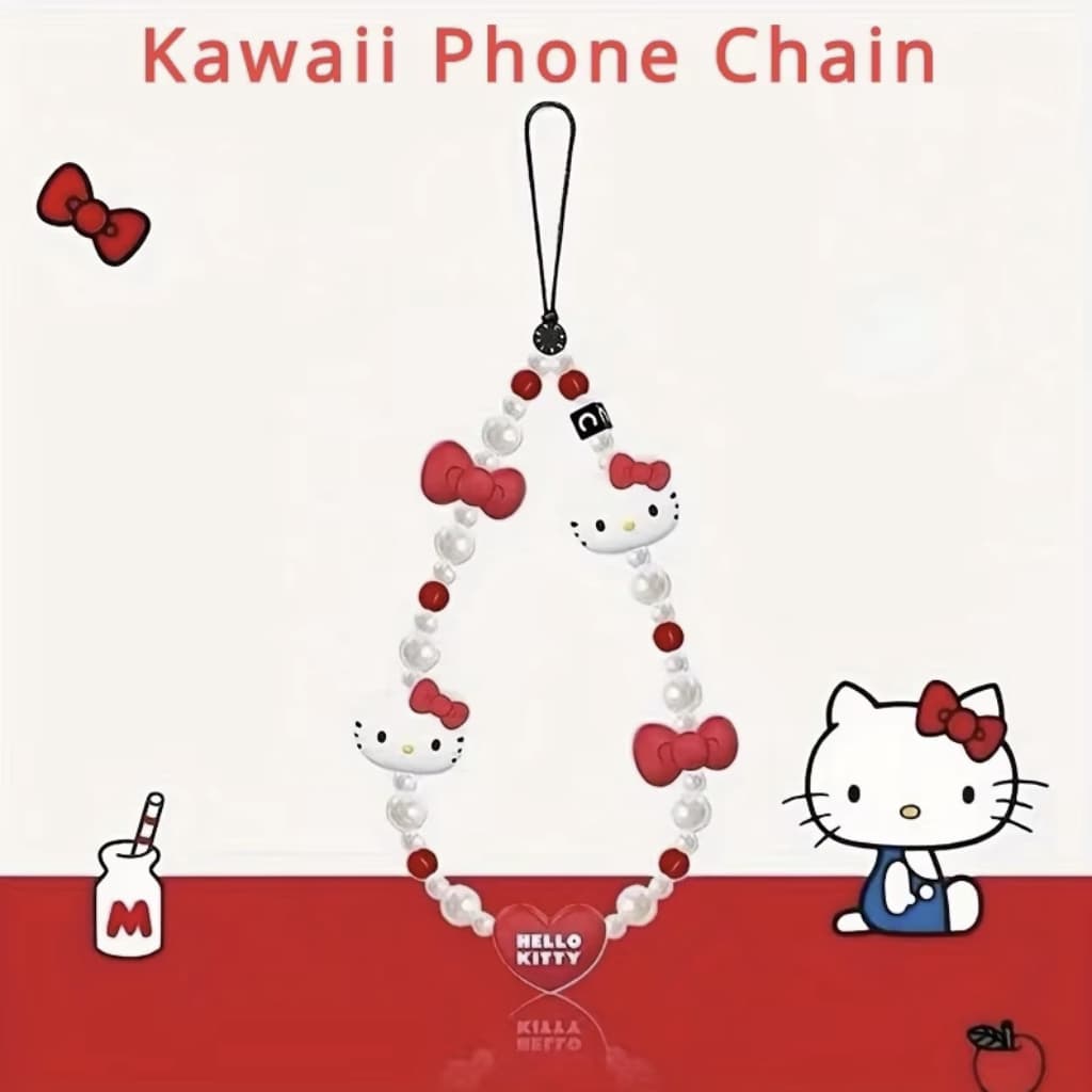 Alça para Celular Pérolas Hello Kitty
